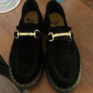 Dr. Martens Adrian Loafer Size 6 Black fringe buckle doc martens